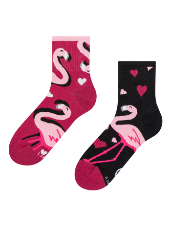 Șosete Lungi Vesele Flamingo & Inimi