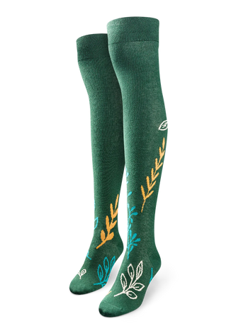 Șosete Vesele peste Genunchi Frunze de Toamnă