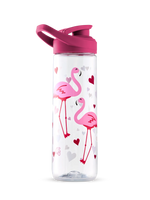 Sticlă Veselă pentru Apă Inimi și Păsări flamingo 700 ml