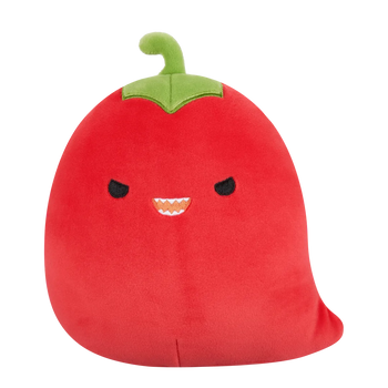 Squishmallows — Christo, ardeiul chili roșu cu ochi șmecheri, 20 cm.