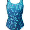 Costum de Baie Vesel Întreg Flori Turcoaz