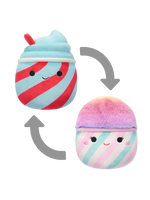 Squishmallows 2in1 Tucker Slushy/Bevin, Vata pe Băț, 13 cm