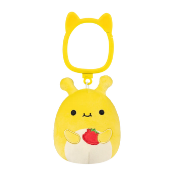 Breloc Squishmallows — Zarina, melcul banană galben, 9 cm.