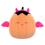 Squishmallows Margie - Dovleacul Portocaliu Pastel în Costum de Drăcușor Roz, 20 cm