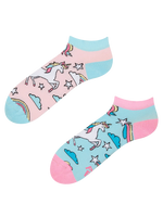 Șosete Vesele sub Gleznă Unicorn și Curcubeu