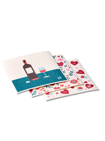 Prosoape de Bucătărie Absorbante în Pachet de 3 Sticlă de Vin