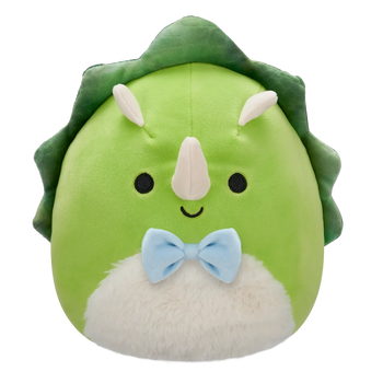 Squishmallows — Tristan, triceratopsul verde cu burtică pufoasă, 20 cm.