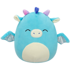 Squishmallows Tatiana, Dragonul Albastru Închis cu Ochii Închiși, 20 cm