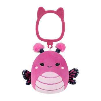 Breloc Squishmallows — Marcelina, fluturele monarh roz zmeură, 9 cm.