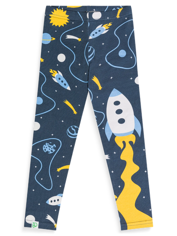 Colanți din Bumbac Veseli pentru Copii Rachetă & Spațiu Cosmic