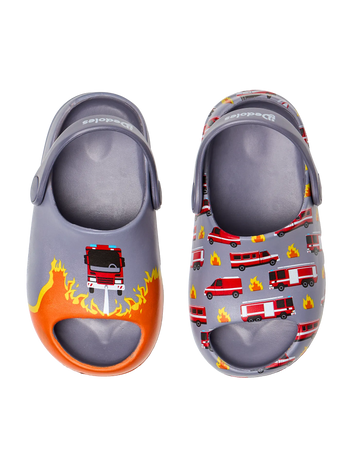 Saboți Chunky Veseli pentru Bebeluși Pompieri în Acțiune