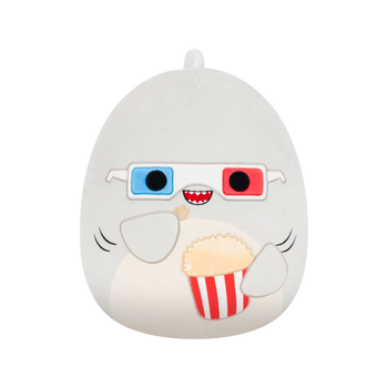 Squishmallows Gordon, Rechin gri cu popcorn, 35 cm