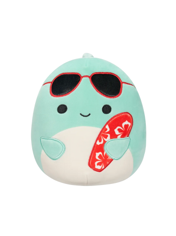 Squishmallows Delfinul Perry cu Ochelari și Placă de Surf, 20 cm
