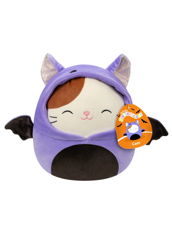 Squishmallows Cam Pisica în Costum de Liliac, 20 cm