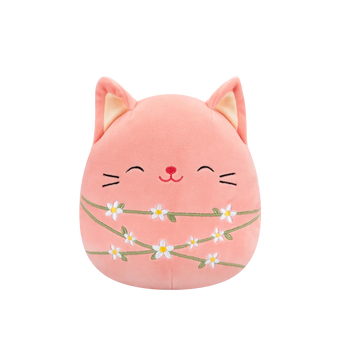Squishmallows Wilka, Pisicuța Piersică cu Tije Florale, 20 cm