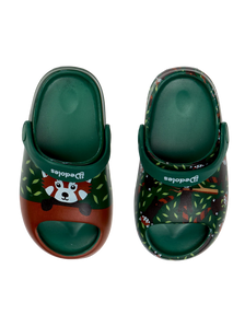 Saboți Chunky Veseli pentru Bebeluși Panda Roșu