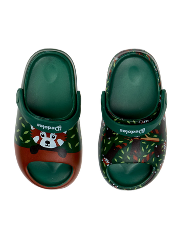 Saboți Chunky Veseli pentru Bebeluși Panda Roșu