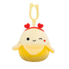 Squishmallows Clip-On Junie, Banana Galbenă care Face cu Ochiul, 9 cm
