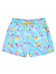 Șort Vesel de Baie Bărbați Flamingo în Vacanță