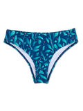 Bikini cu talie medie Flori Turcoaz