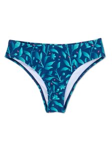 Bikini cu talie medie Flori Turcoaz