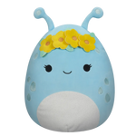 Squishmallows Natnat, Extraterestrul Albastru Pastelat cu Coroniță cu Flori, 40 cm