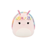 Squishmallows Silvina, Melcul Roz cu Cochilie Curcubeu și Coroniță de Flori, 20 cm