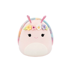 Squishmallows Silvina, Melcul Roz cu Cochilie Curcubeu și Coroniță de Flori, 20 cm