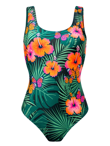 Costum de Baie Vesel Întreg Damă Hibiscus