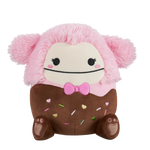 Squishmallows Brina, Bigfoot în Ciocolată cu Papion Roz, 20 cm