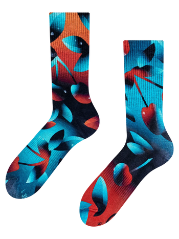 Șosete cu Striații Cireșe Negre