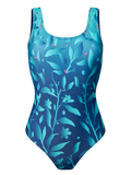 Costum de Baie Vesel Întreg Flori Turcoaz