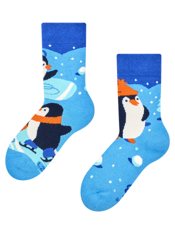 Șosete călduroase pentru copii - Pinguini patinând