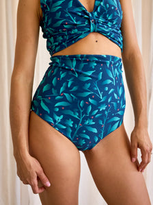 Slip Bikini MagicMix pentru femei Flori turcoaz