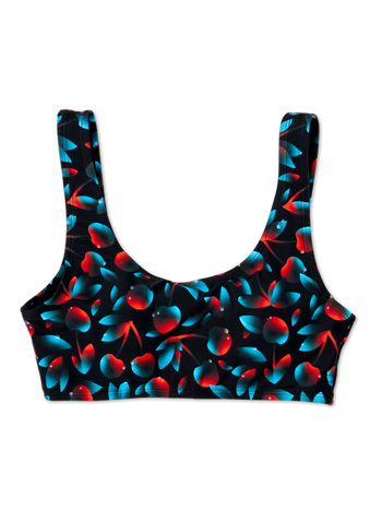 Sutien de Baie Sport Vesel Cireșe Negre