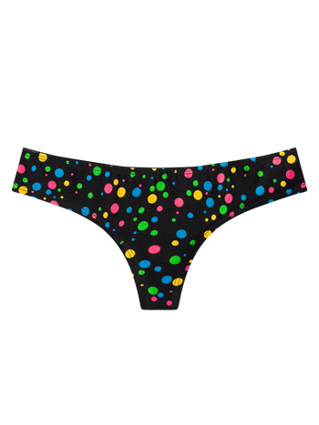 Chiloți Brazilian Damă Veseli Puncte Neon