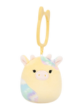 Squishmallows Breloc Rina, Vaca cu Pete Tie Dye, 9 cm
