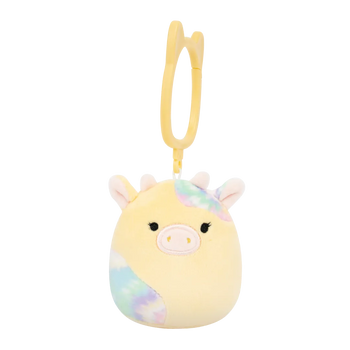 Squishmallows Breloc Rina, Vaca cu Pete Tie Dye, 9 cm