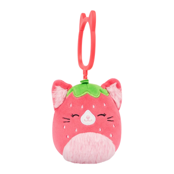 Squishmallows Breloc Olma, Pisica Căpșune, 9 cm