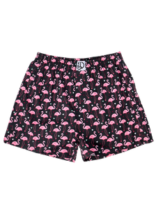 Boxeri Veseli Clasici Bărbați Inimi și Păsări flamingo