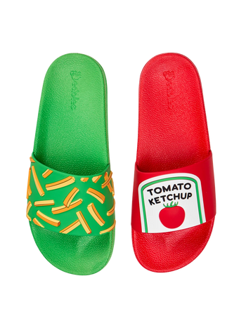 Papuci Veseli pentru Copii Cartofi Prăjiți cu Ketchup