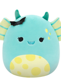 Squishmallows Dearest Monstrulețul Azuriu din Mlaștină cu Pete pe Burtică și Agrafă cu Liliac, 20 cm