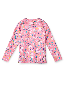 Tricou de Înot cu Protecție UV pentru Copii Fluturi Adorabili