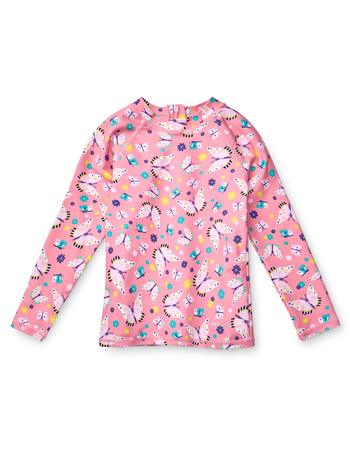 Tricou de Înot cu Protecție UV pentru Copii Fluturi Adorabili