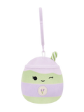 Breloc Squishmallows — Latchmi, latte de matcha lavandă, 9 cm.