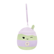 Breloc Squishmallows — Latchmi, latte de matcha lavandă, 9 cm.