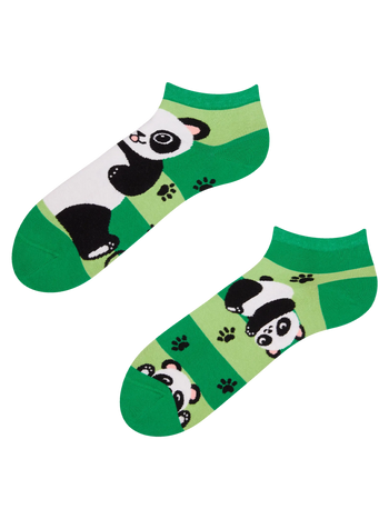 Șosete Vesele sub Gleznă Urs Panda și Dungi