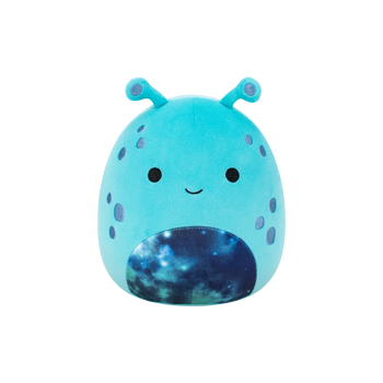Squishmallows Garth, Extraterestru azuriu cu burtică model galaxie, 30 cm