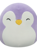 Squishmallows Elle, Pinguinul Mov cu Ochii Închiși și Burtică Albă, 20 cm