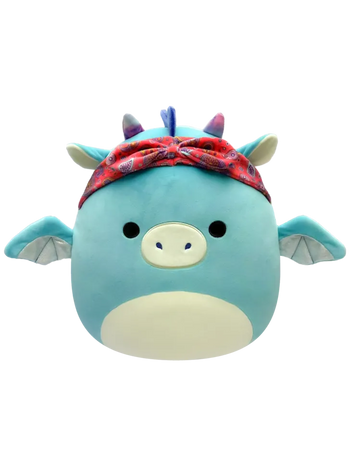 Squishmallows Tatiana, Dragonul Albastru cu Bandană, 20 cm